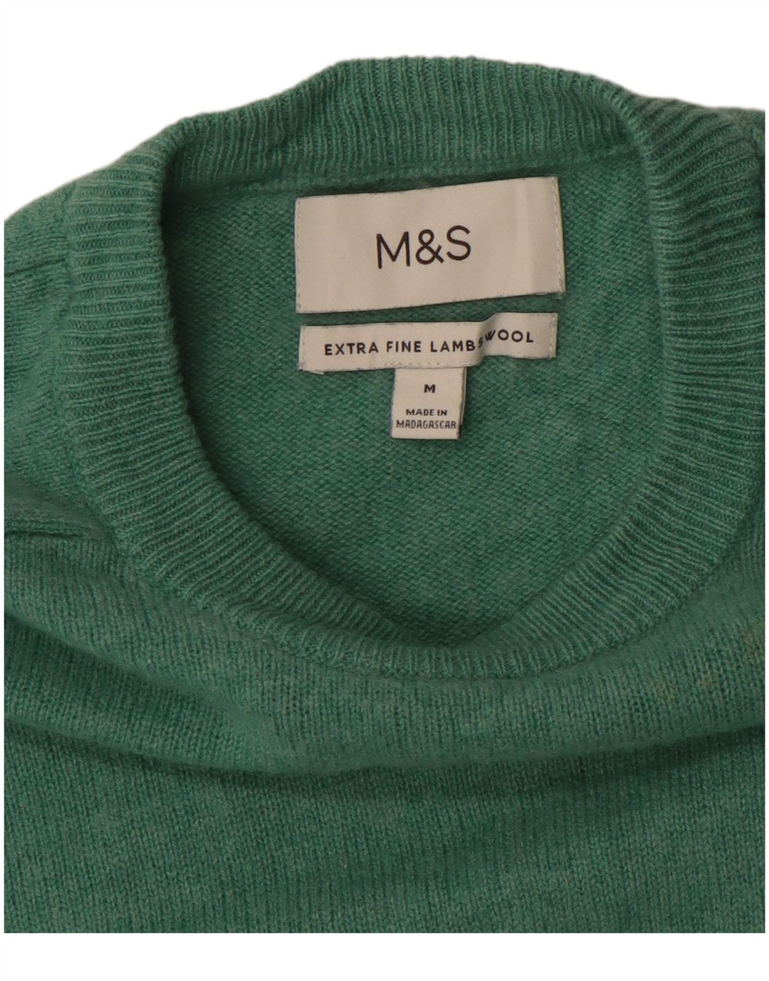 Suéter feminino MARKS & SPENCER com gola redonda Reino Unido 14 verde médio