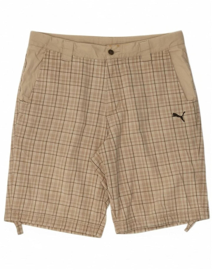 PUMA Masculino Chino Shorts Médio W34 Bege Check