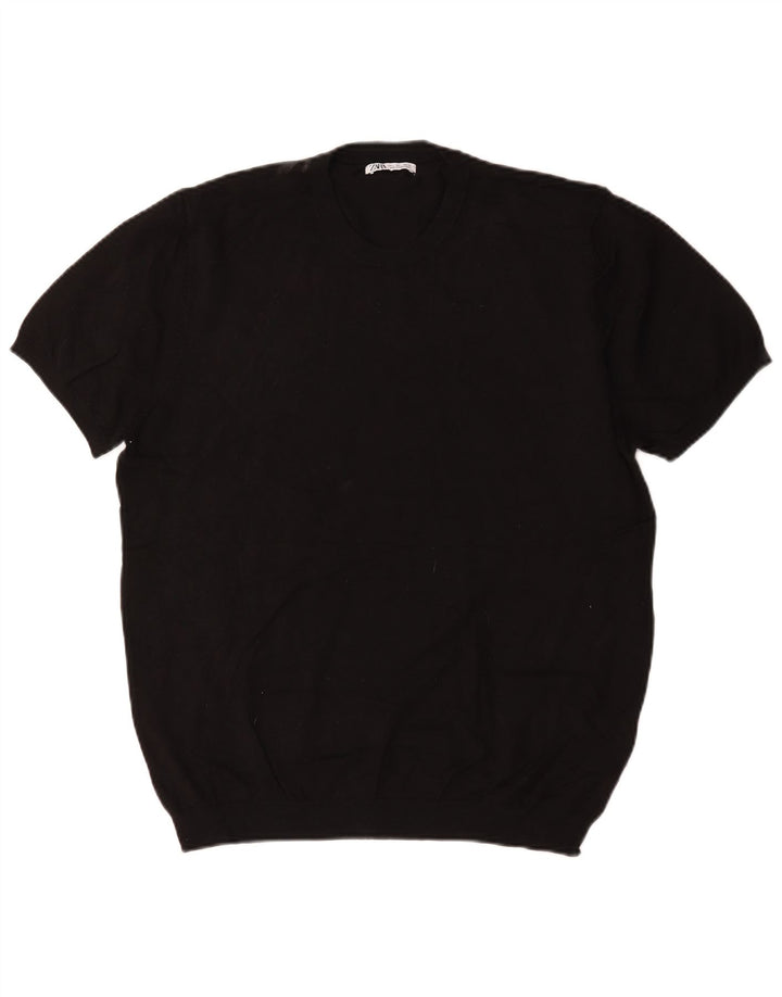 Zara Camiseta masculina grande preta