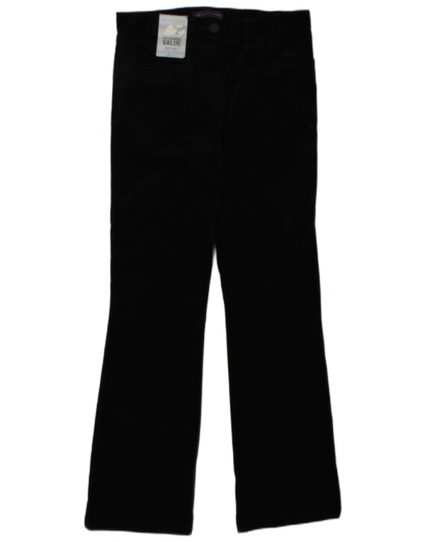 Calça feminina de veludo cotelê Marks & Spencer UK 8 pequena W27 L31 preta