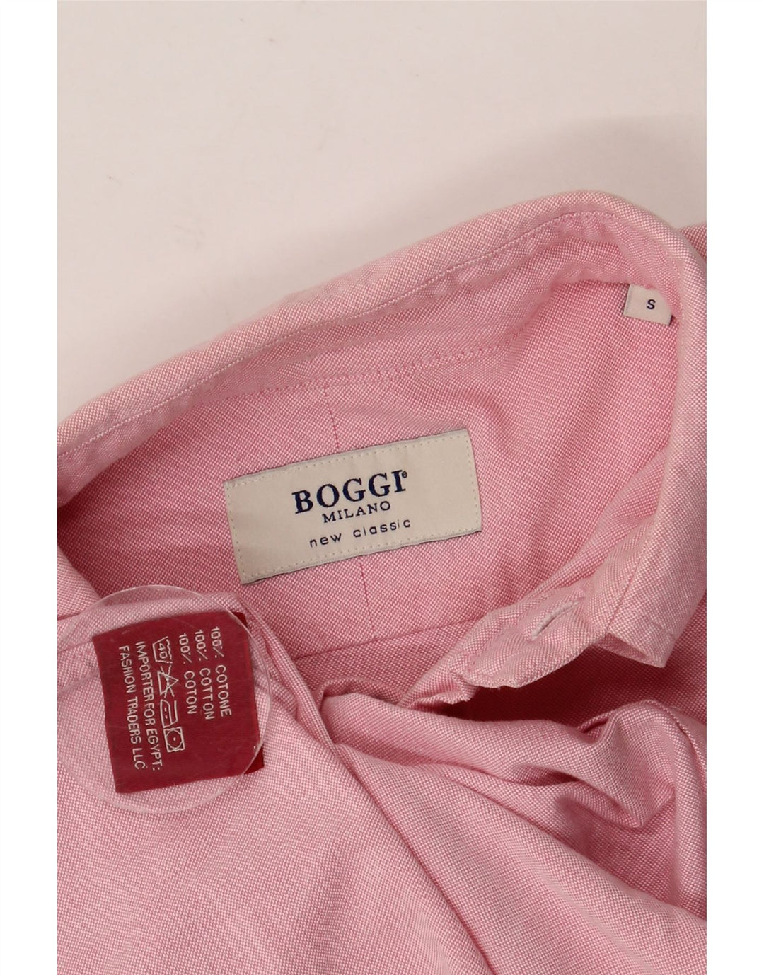 Camisa masculina BOGGI Milano pequena rosa algodão