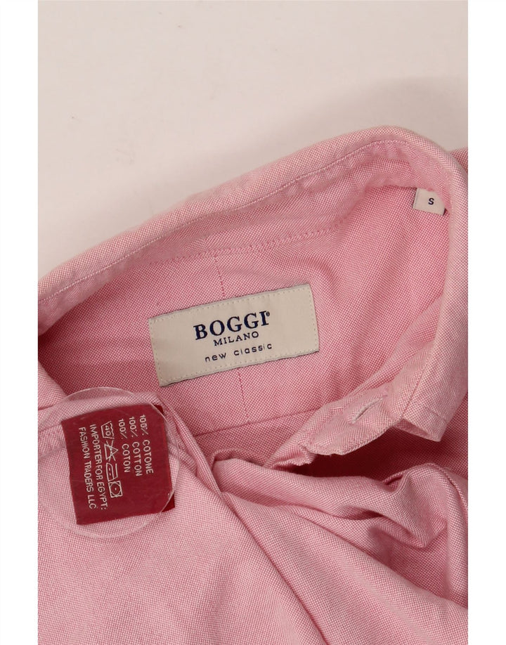 Camisa masculina BOGGI Milano pequena rosa algodão