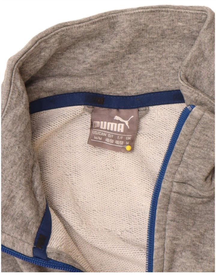 Jaqueta masculina Puma Graphic Tracksuit Top cinza médio algodão manchado
