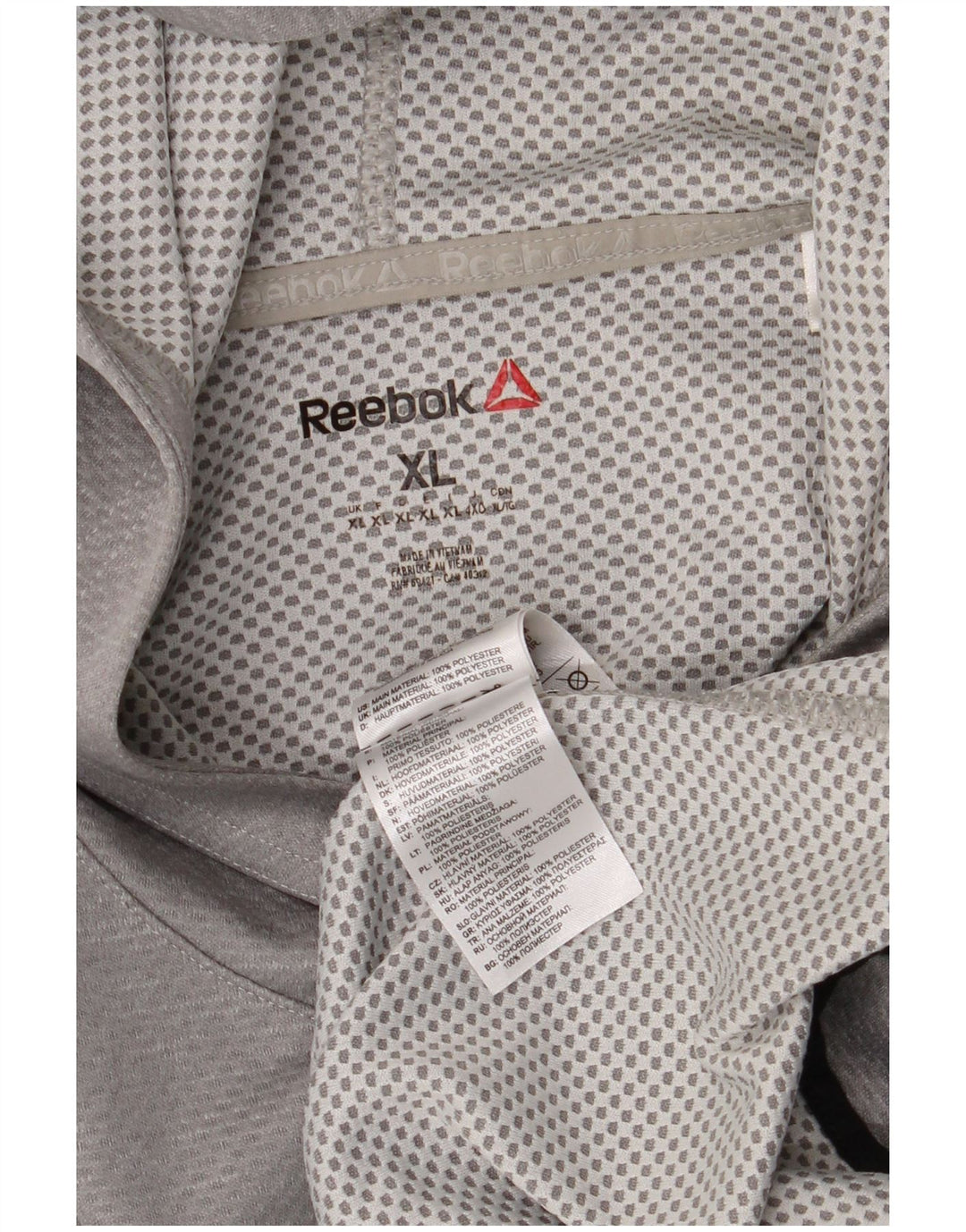 REEBOK Mens Graphic Hoodie Jumper XL Cinza Poliéster