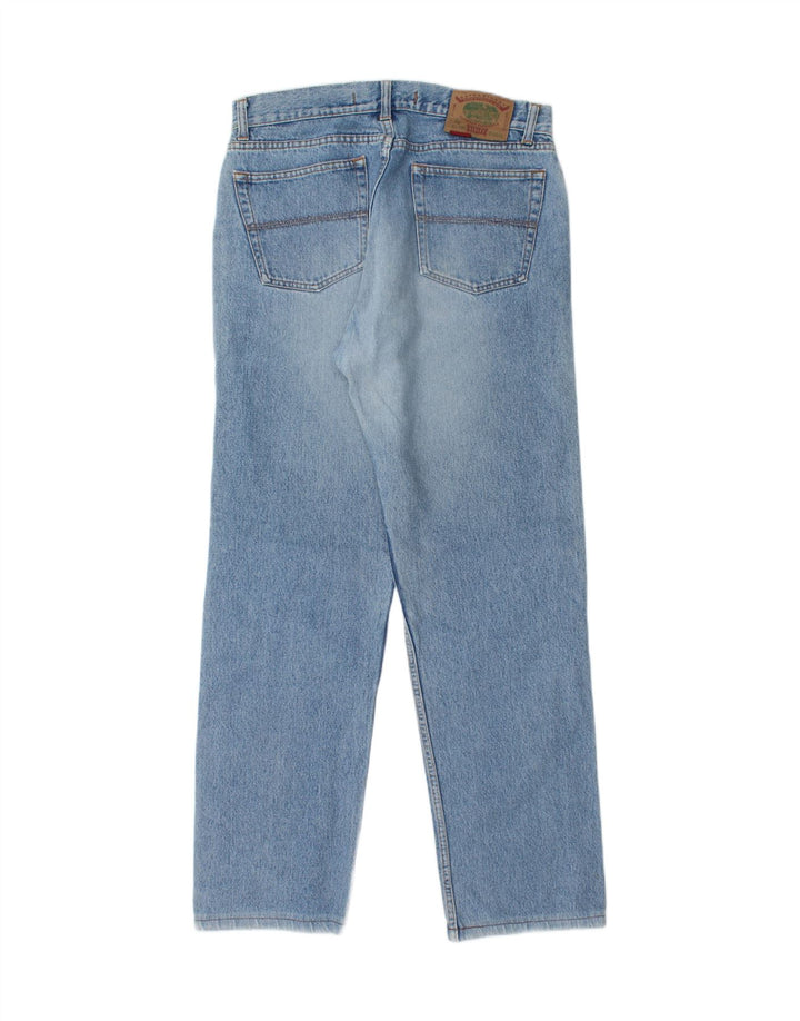 SISLEY Calça jeans reta masculina W34 L30 algodão azul