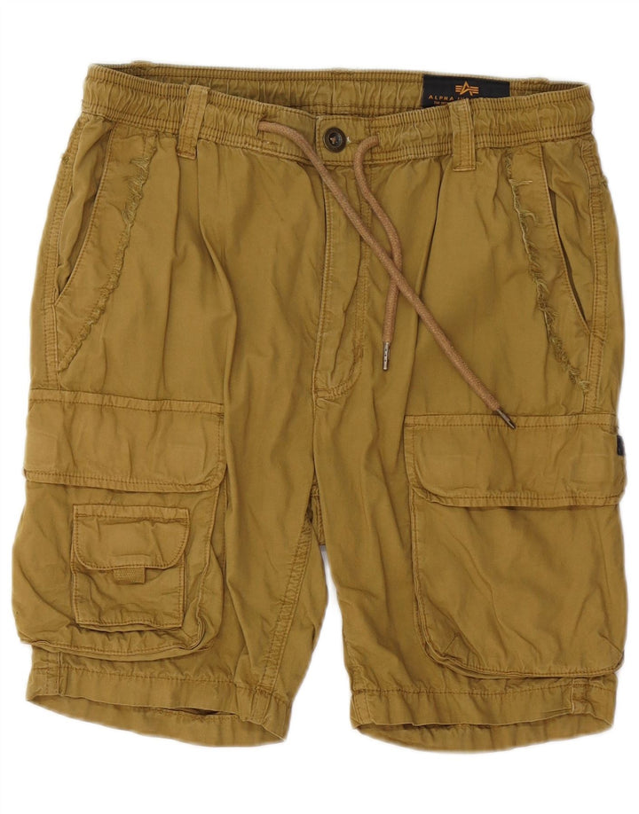 Shorts cargo masculinos Alpha Industries W31 algodão cáqui médio