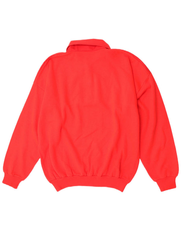 Moletom masculino vintage com gola polo Jumper XL algodão vermelho