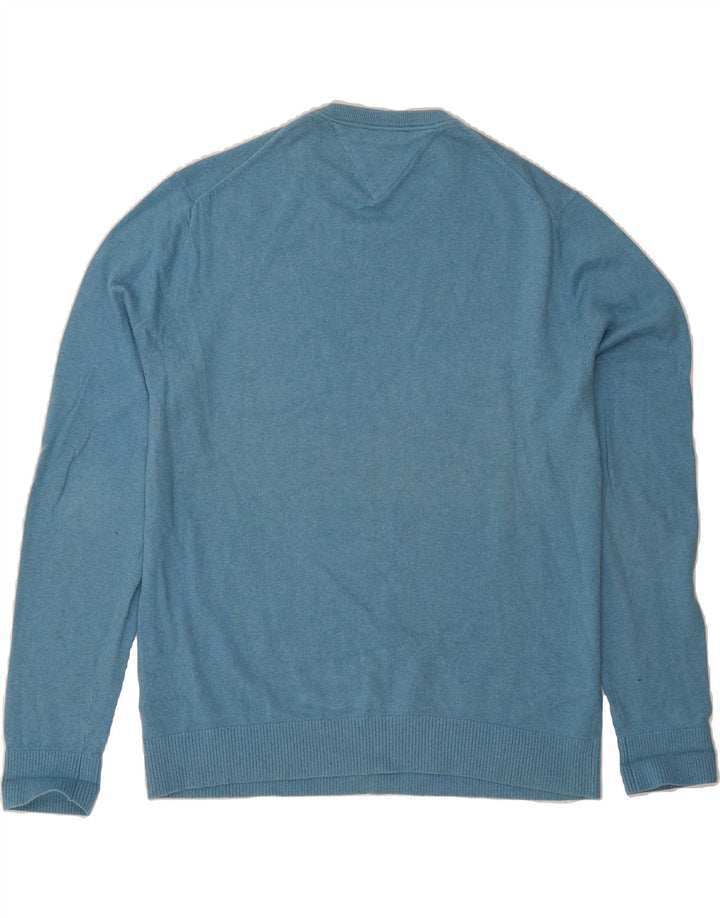 TOMMY HILFIGER Mens Crew Neck Jumper Sweater 2XL Blue Cotton Vintage Tommy Hilfiger and Second-Hand Tommy Hilfiger from Messina Hembry 