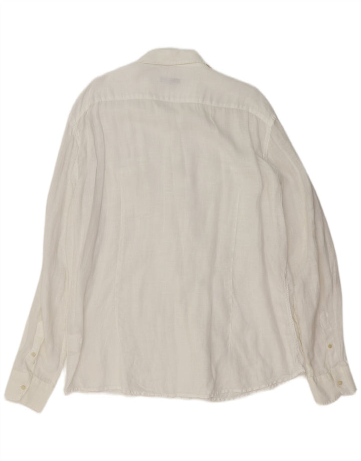 Camisa masculina Trussardi Jeans 3XL linho branco