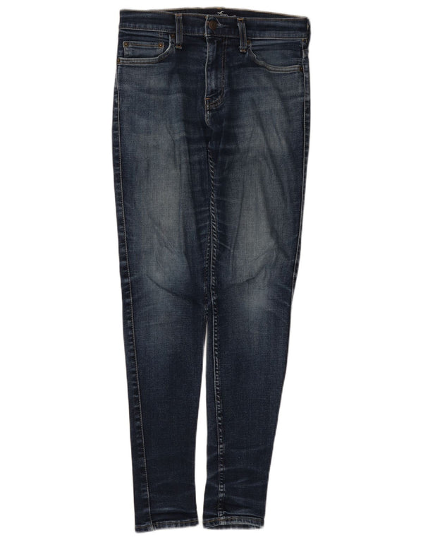 Calça jeans skinny feminina Hollister W30 L30 azul marinho algodão