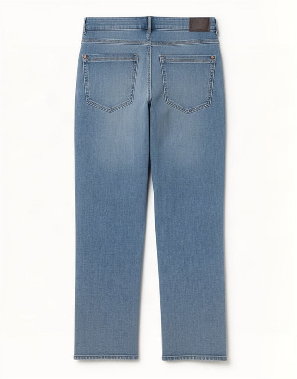 Calça jeans feminina Marks & Spencer Magic Crop Straight UK 12 Médio W30 L26 Azul