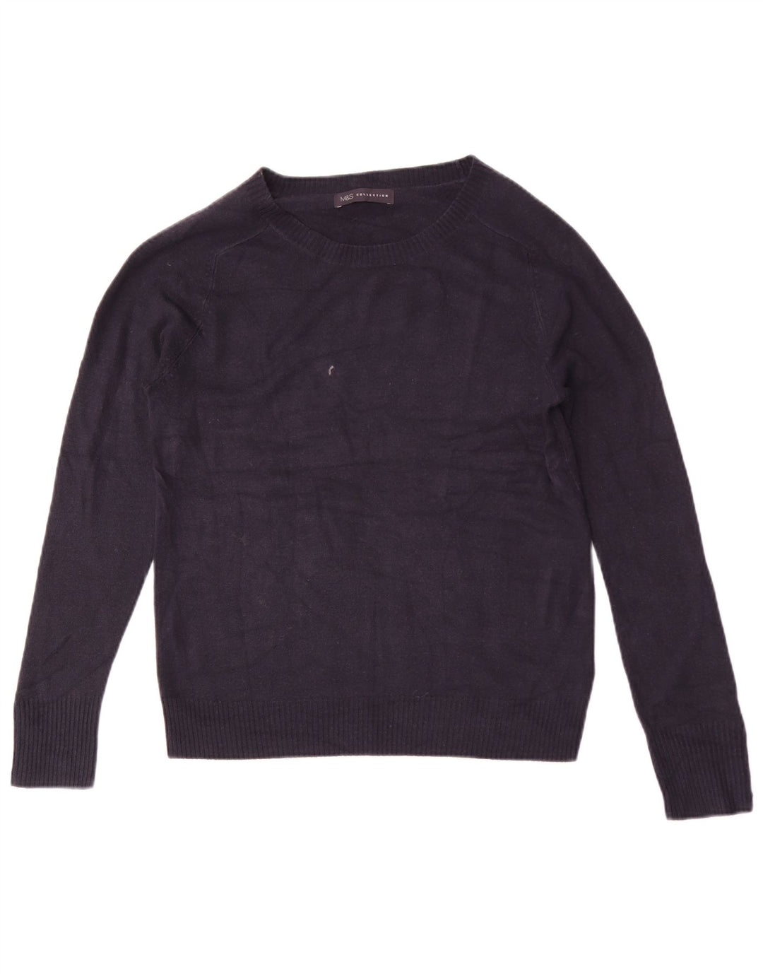 Suéter feminino Marks & Spencer com gola canoa Reino Unido 12 médio azul marinho