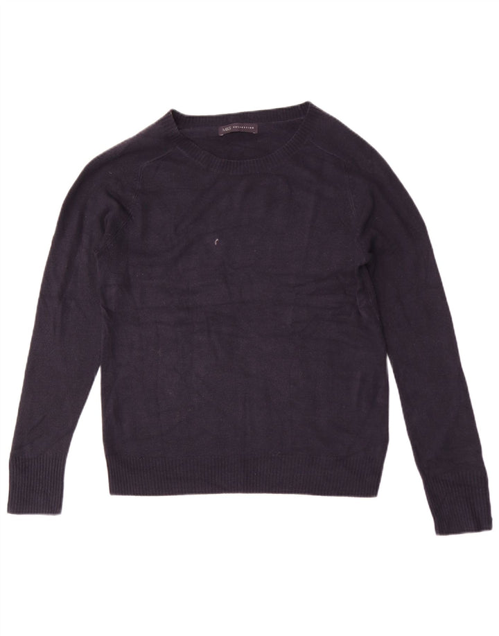 Suéter feminino Marks & Spencer com gola canoa Reino Unido 12 médio azul marinho