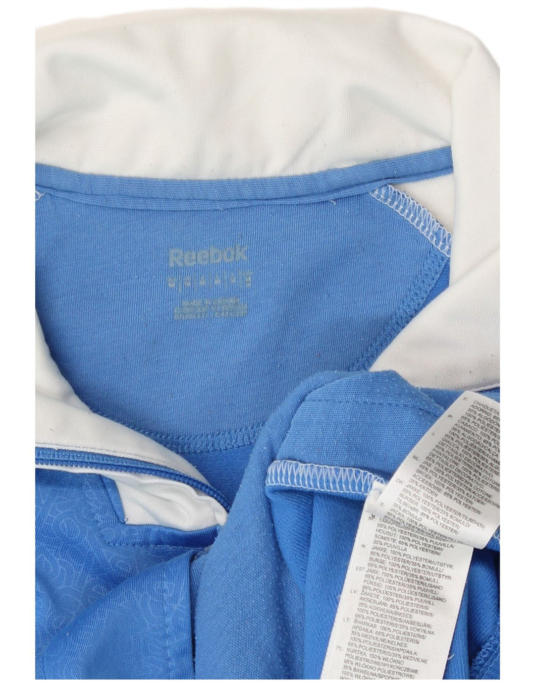 Reebok Womens Tracksuit Top Jacket UK 14 Médio Azul Colourblock Sports