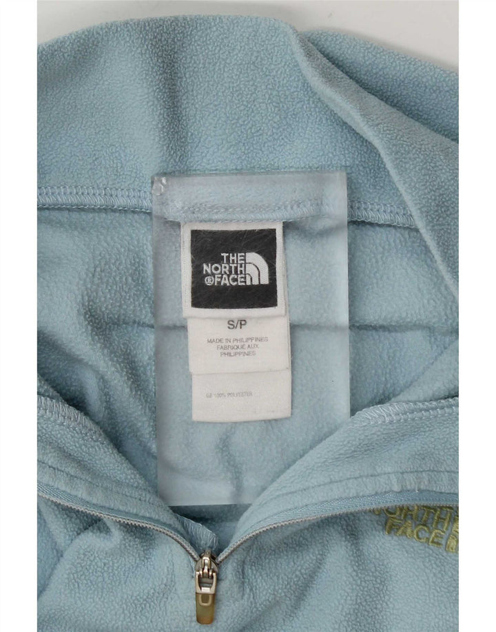Suéter de lã feminino The North Face com zíper e gola UK 10 poliéster azul pequeno