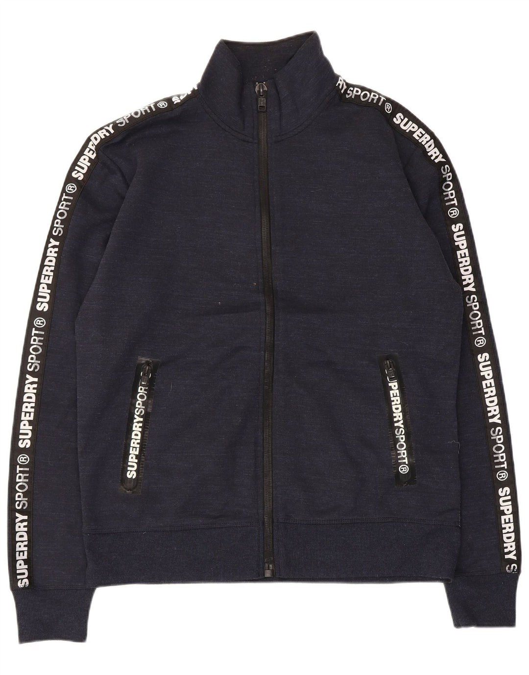 Superdry Mens Graphic Tracksuit Top Jacket XL azul marinho poliéster manchado