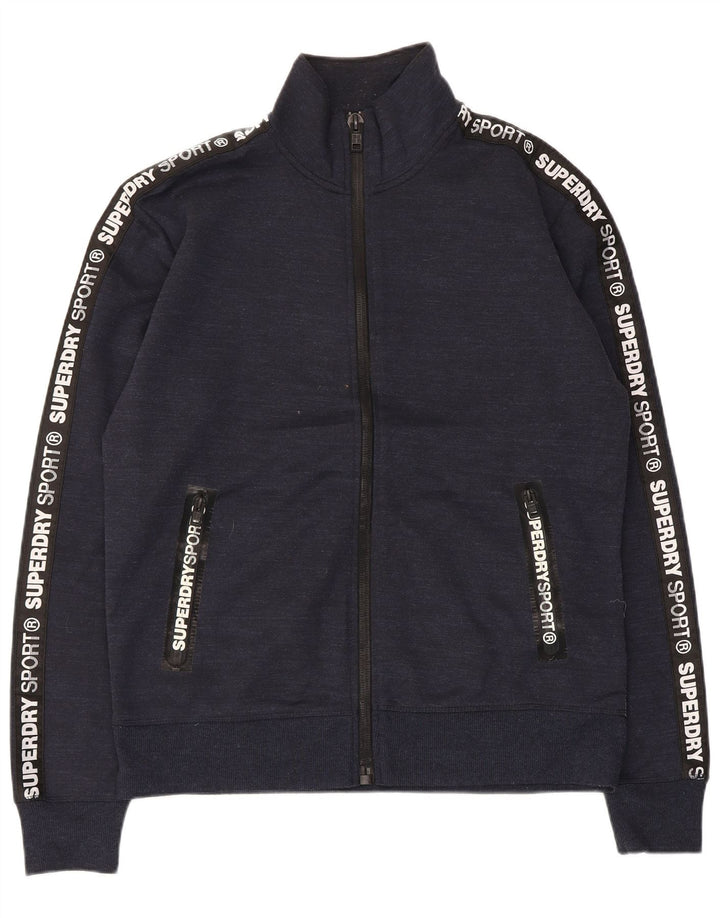 Superdry Mens Graphic Tracksuit Top Jacket XL azul marinho poliéster manchado