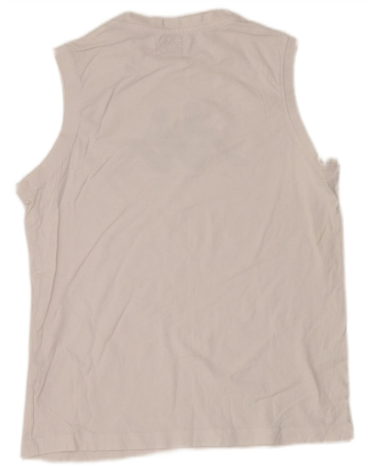 Kappa Mens Graphic Vest Top Médio Algodão Branco