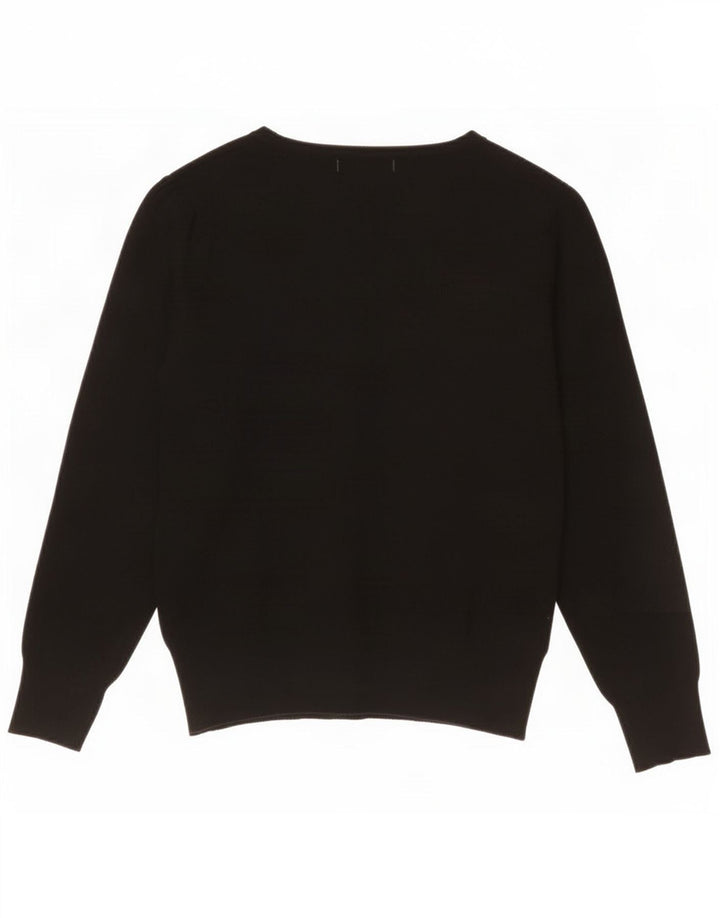 Suéter cardigã feminino Marks & Spencer Reino Unido 8 pequeno preto viscose