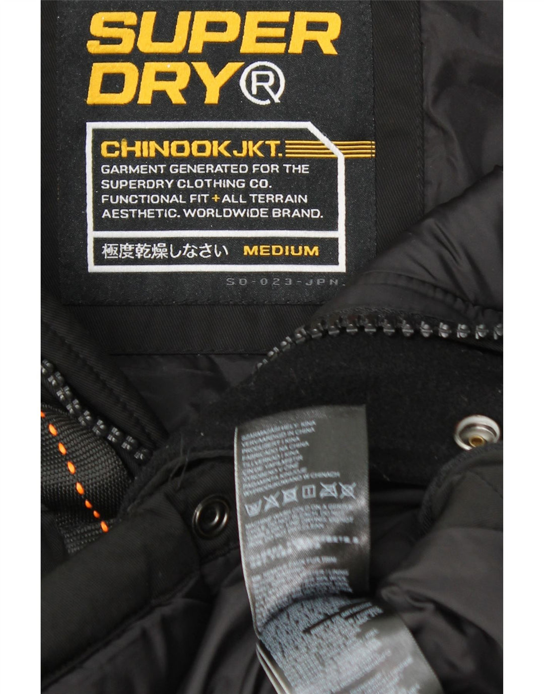 Jaqueta acolchoada com capuz masculina Superdry UK 38 poliéster preto médio