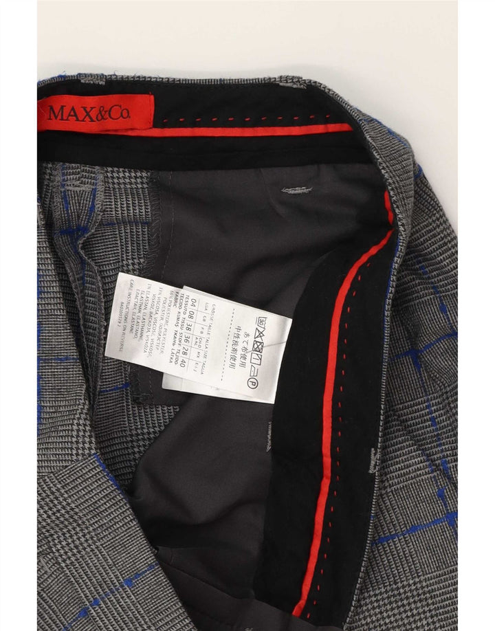 Calça Chino Feminina Max & Co. Reino Unido 8 Pequeno W28 L27 Cinza Houndstooth