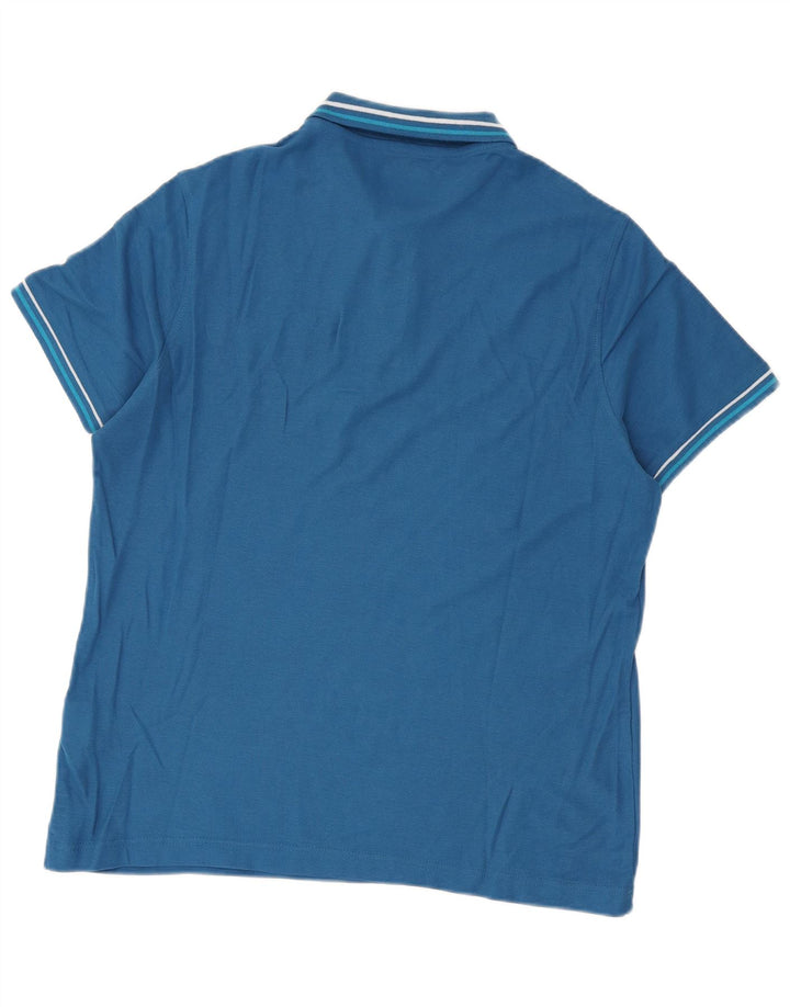 Camisa polo masculina Lotto Life's algodão listrado azul médio