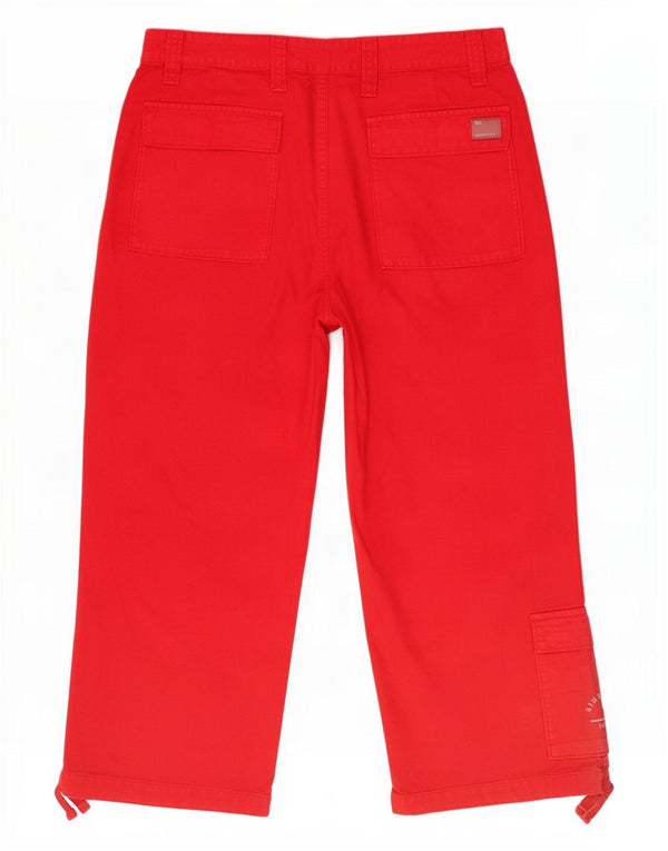 Calça cargo capri feminina Murphy & Nye W33 L22 algodão vermelho