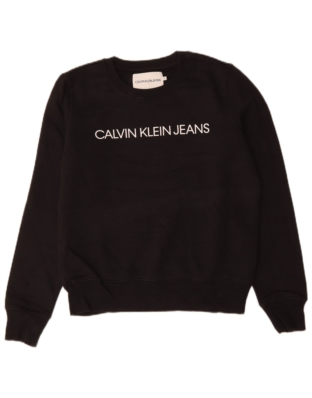 CALVIN KLEIN JEANS Suéter feminino oversized com capuz UK 10 pequeno preto