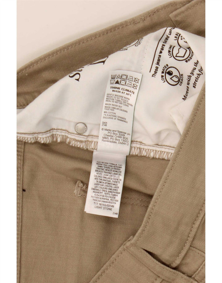 Jeans justos femininos Marks & Spencer W34 L29 algodão bege