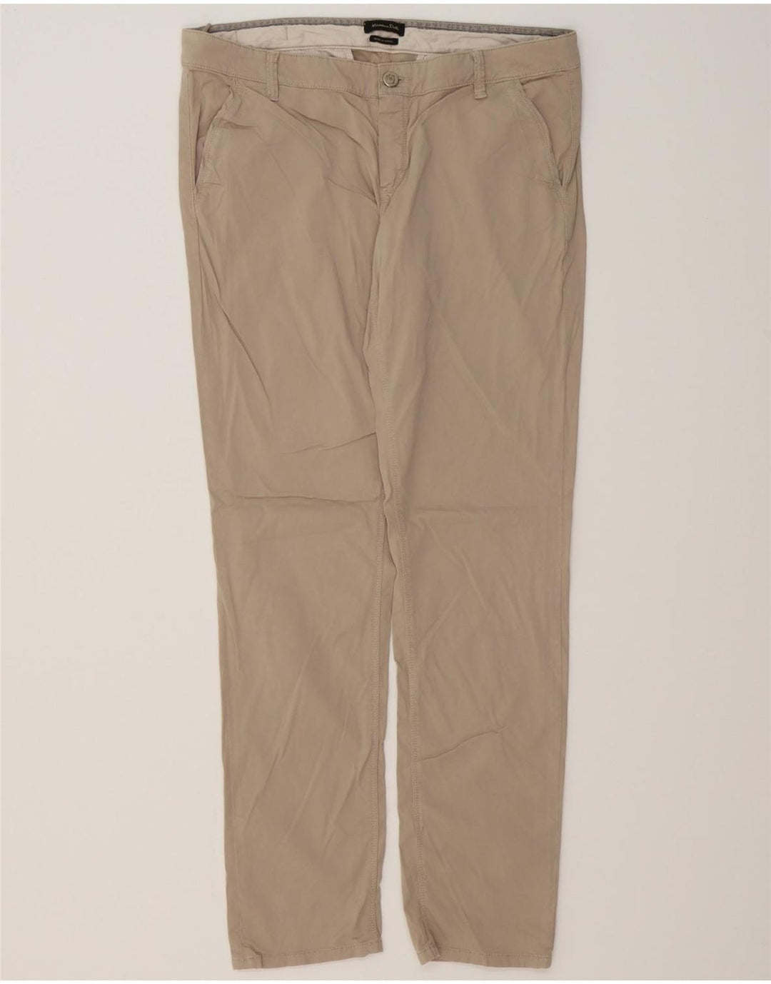 MASSIMO DUTTI Womens Slim Chino Trousers EU 42 Large W36 L32 Beige Cotton Vintage Massimo Dutti and Second-Hand Massimo Dutti from Messina Hembry 