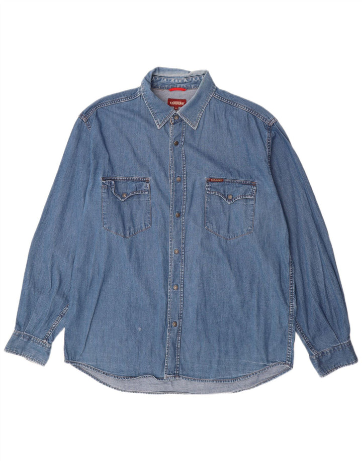 Camisa jeans masculina CARRERA XL azul algodão