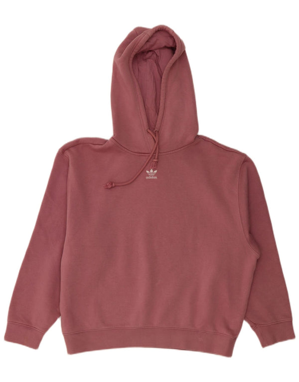 Adidas Womens Oversized Hoodie Jumper UK 4/6 XS Rosa Algodão