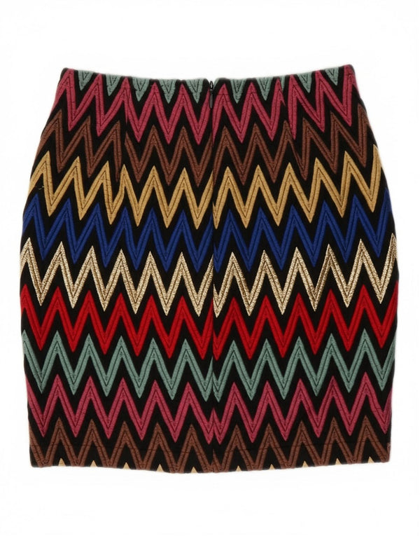 Saia lápis feminina Enrico Coveri W32 grande Chevron multicolorido