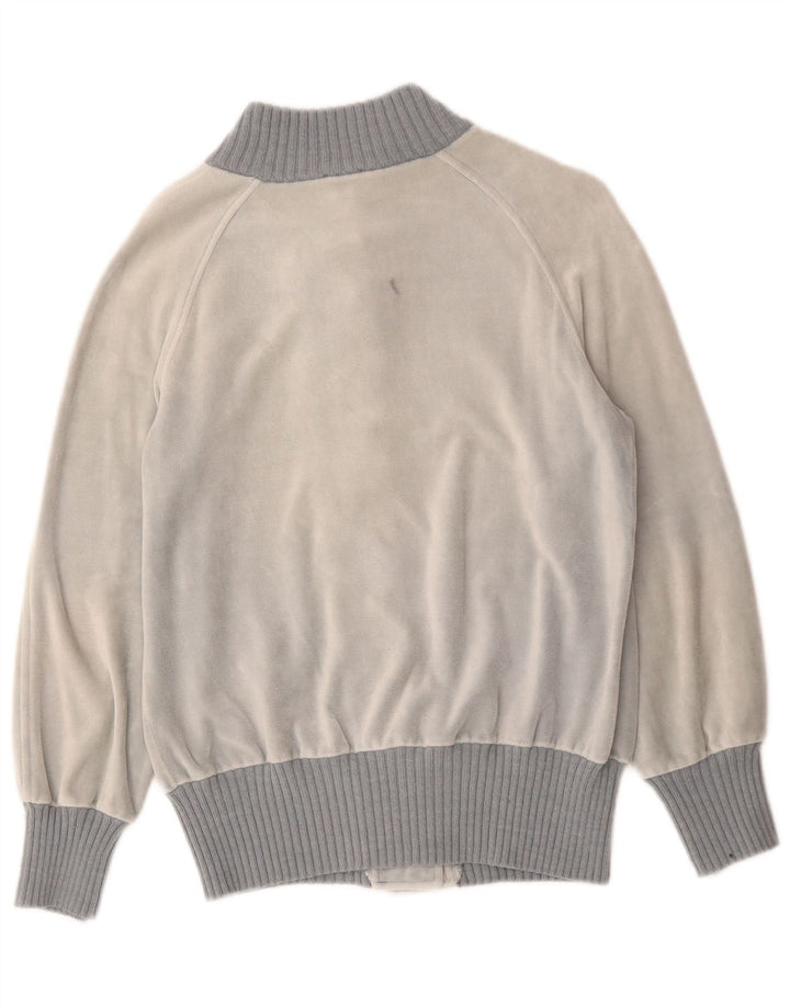 Suéter cardigã feminino vintage de veludo IT 42 cinza médio