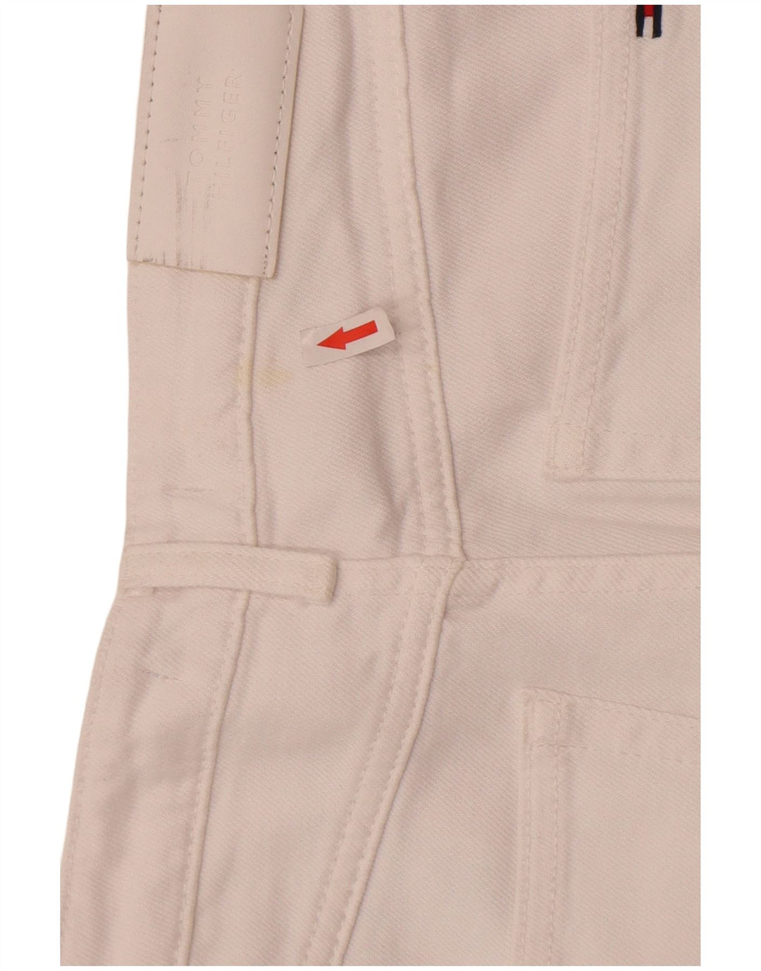 Jeans retos femininos Tommy Hilfiger W27 L30 algodão branco