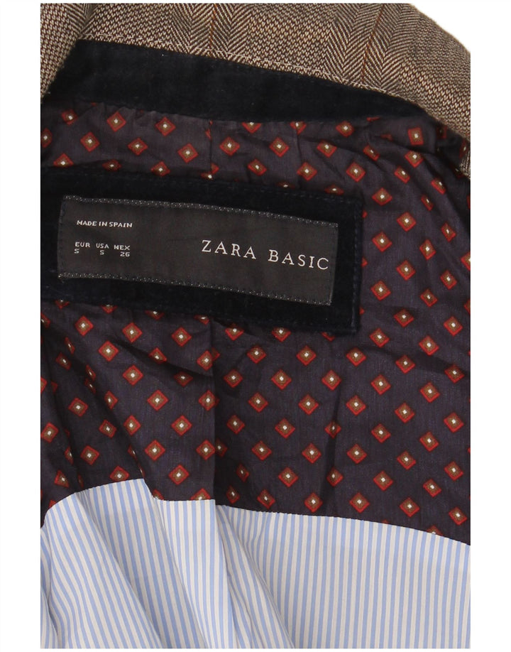 Jaqueta blazer feminina Zara com 1 botão Reino Unido 10 pequena xadrez cinza