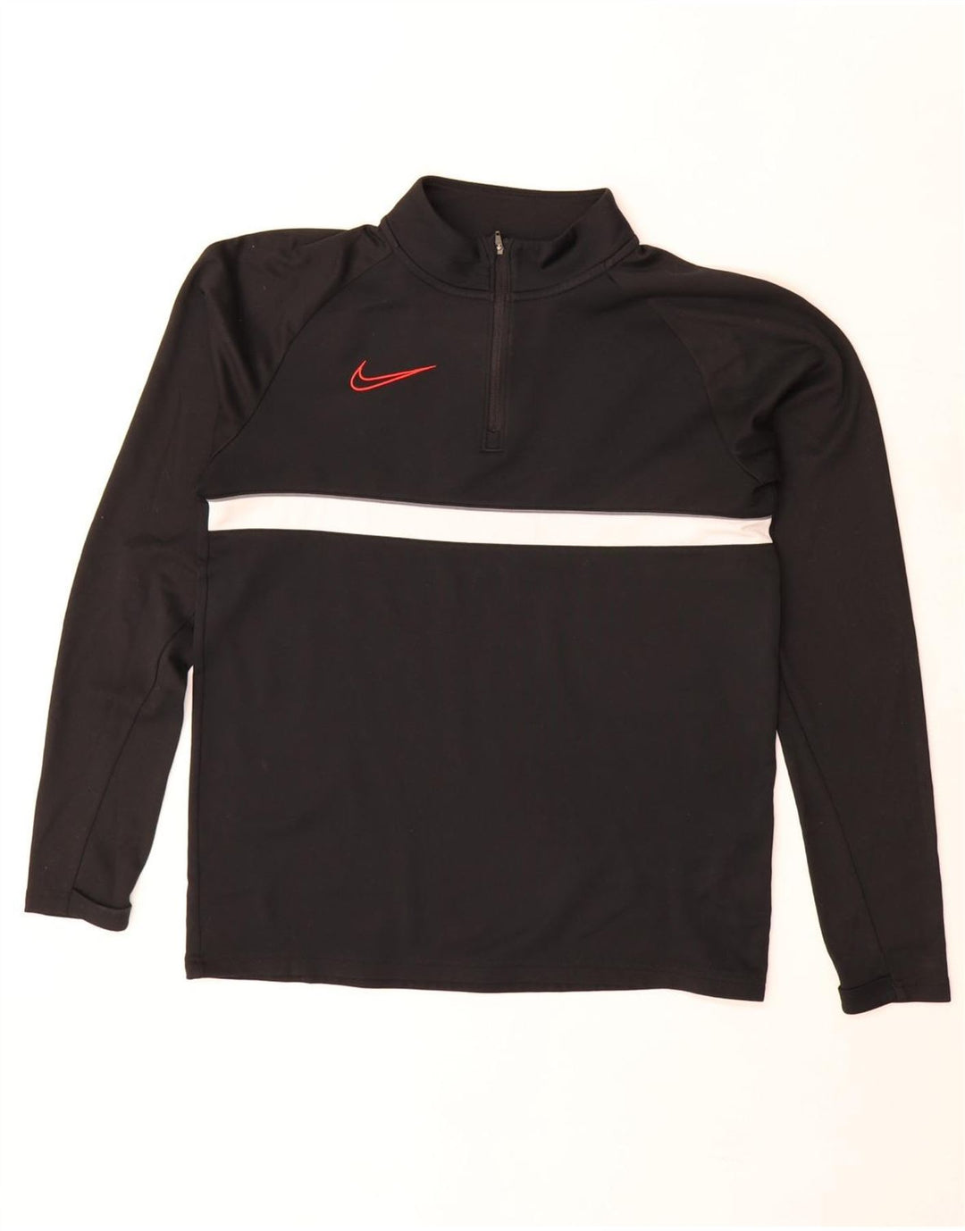 Pulôver masculino Nike Dri Fit com gola zip e top pequeno bloco colorido preto