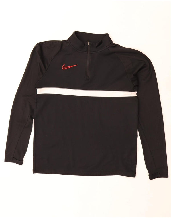 Pulôver masculino Nike Dri Fit com gola zip e top pequeno bloco colorido preto