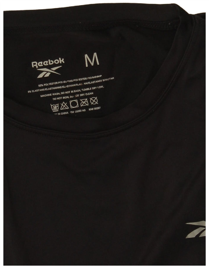 Camiseta masculina Reebok Top médio preto poliéster