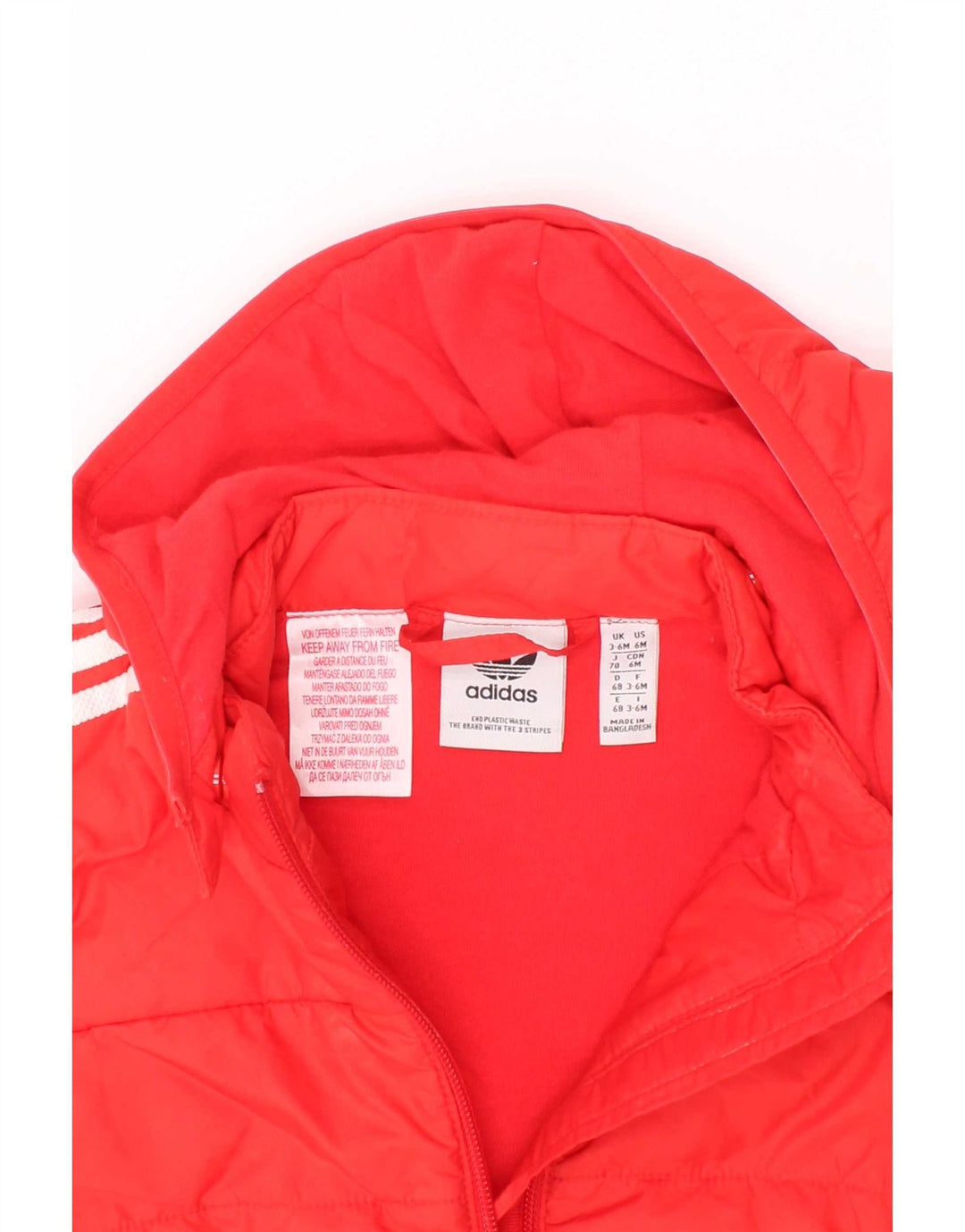 Jaqueta acolchoada com capuz Adidas Baby Boys 3-6 meses poliéster vermelho