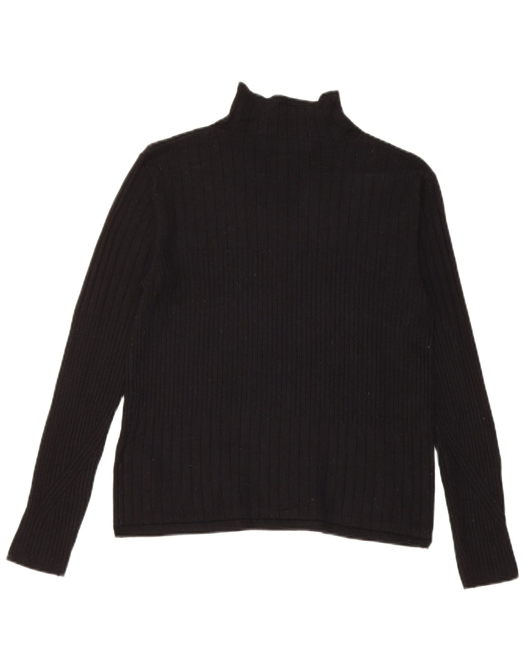 Suéter feminino Marks & Spencer com gola redonda e viscose preta média Reino Unido 12