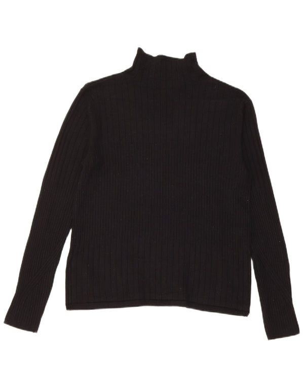 Suéter feminino Marks & Spencer com gola redonda e viscose preta média Reino Unido 12