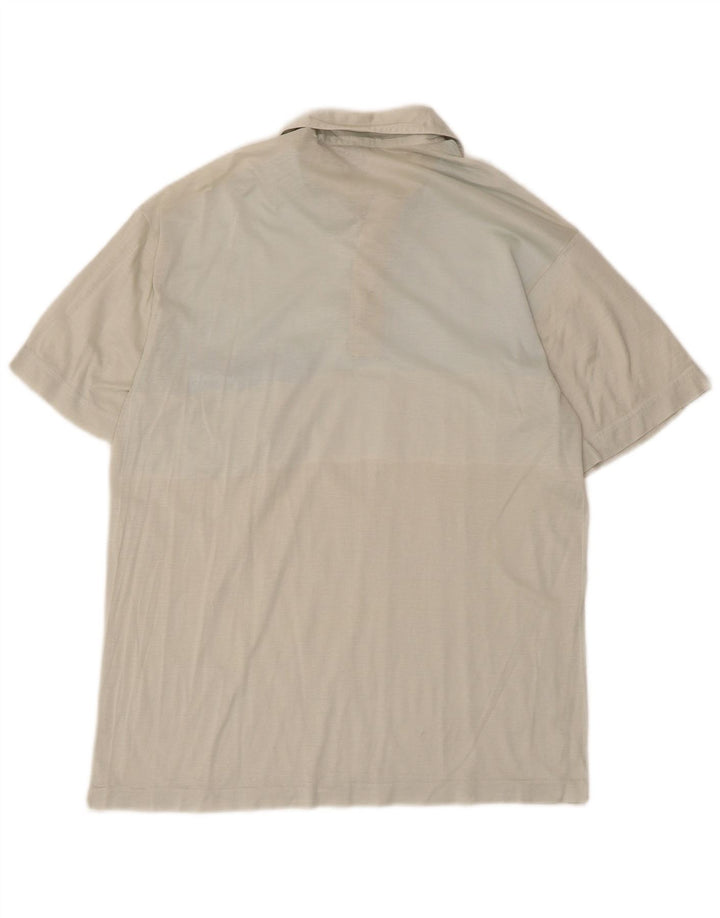 Camisa polo masculina vintage pequena bege colorblock algodão