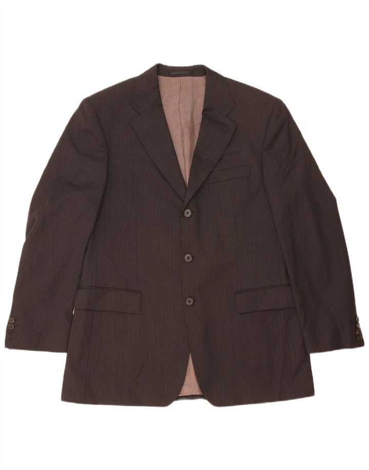 Jaqueta blazer masculina de 3 botões Hugo Boss IT 50 grande lã preta