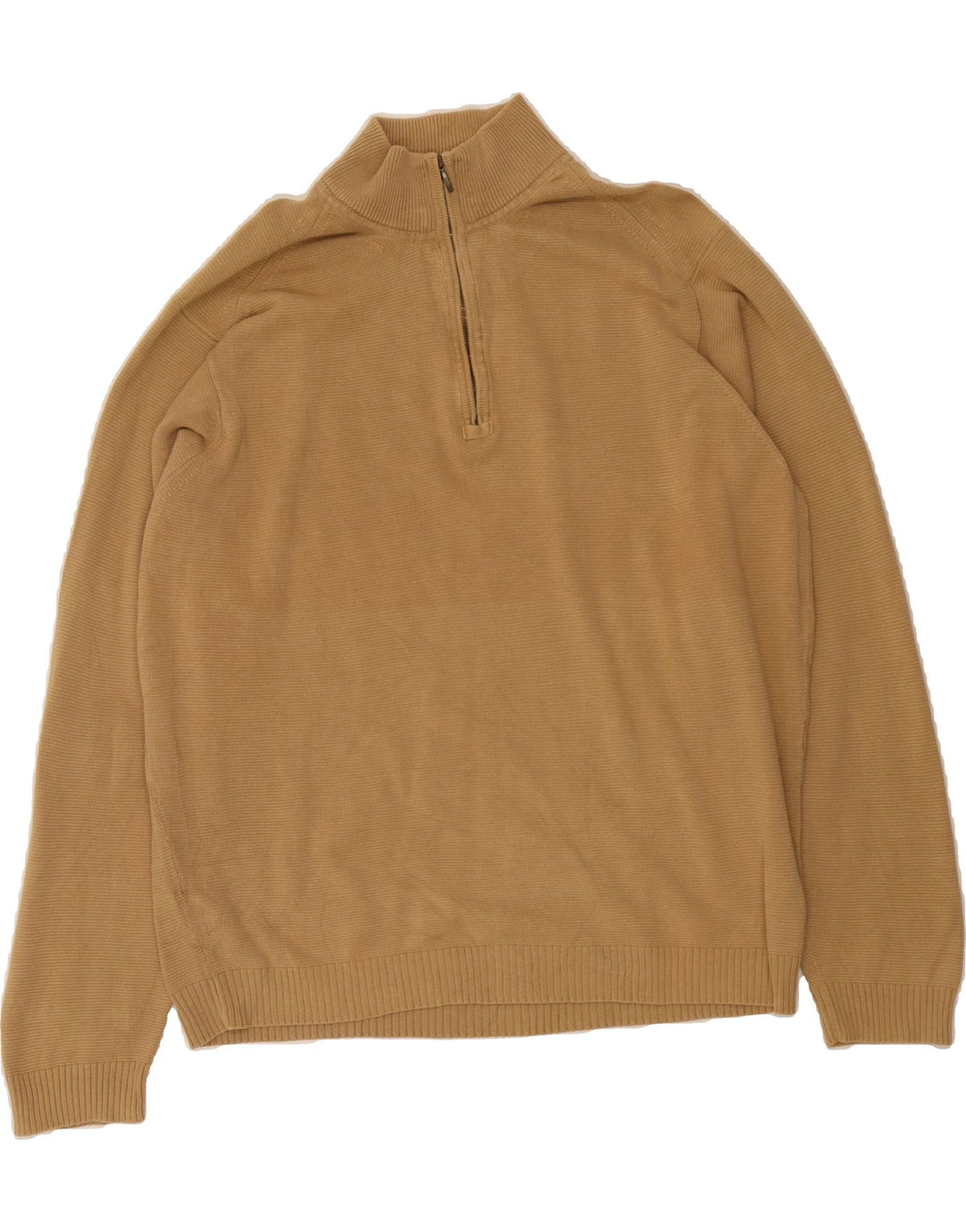 IZOD Mens Zip Neck Jumper Sweater XL Beige Cotton Vintage Izod and Second-Hand Izod from Messina Hembry 