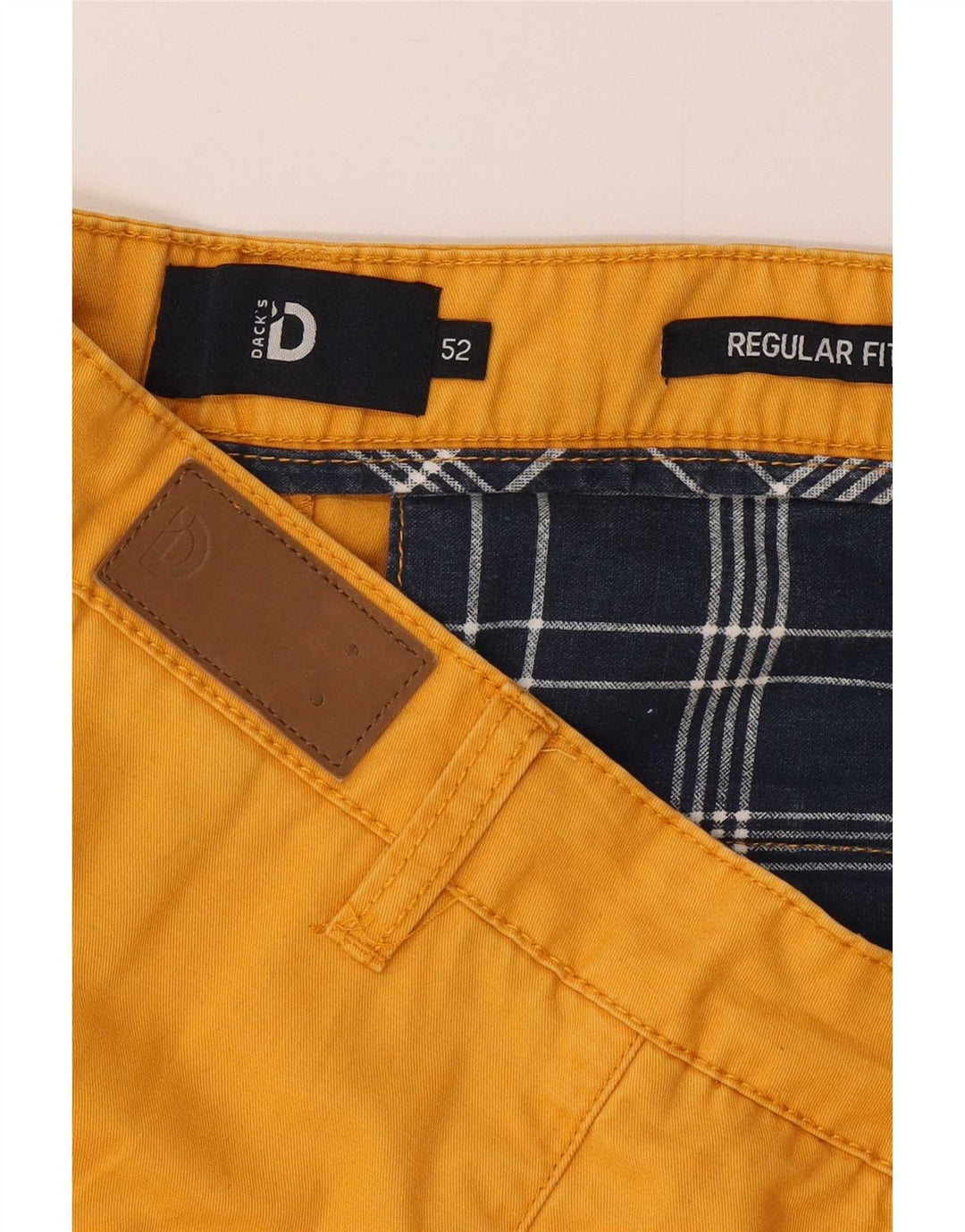 Shorts Chino Masculino Regular Fit da Dack IT 52 XL W38 Algodão Amarelo