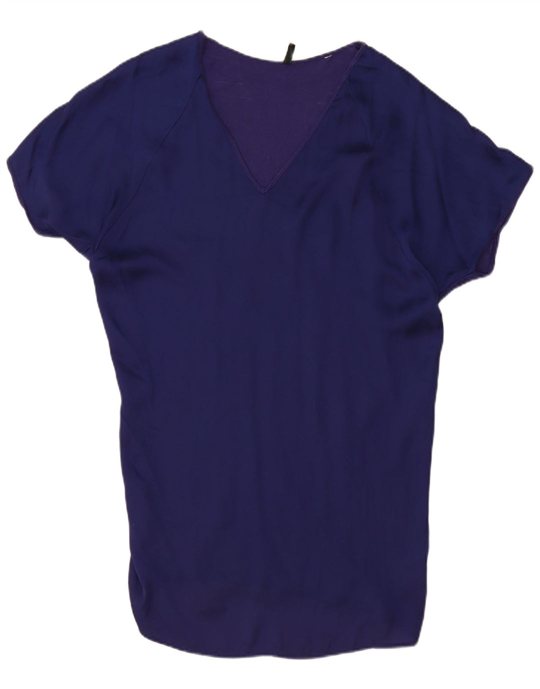 Vestido básico feminino Benetton com ajuste relaxado Reino Unido 14 médio azul marinho viscose
