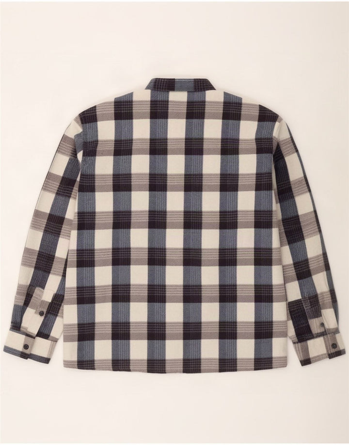Camisa masculina vintage de flanela média xadrez multicolorida