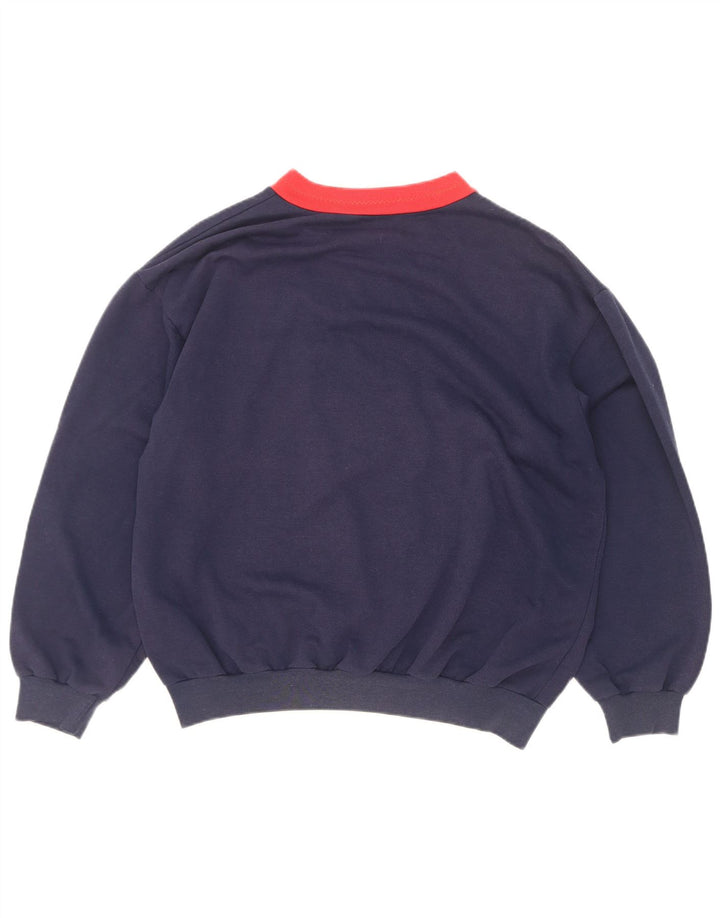 Suéter feminino John Peter UK 16 grande bloco colorido azul marinho