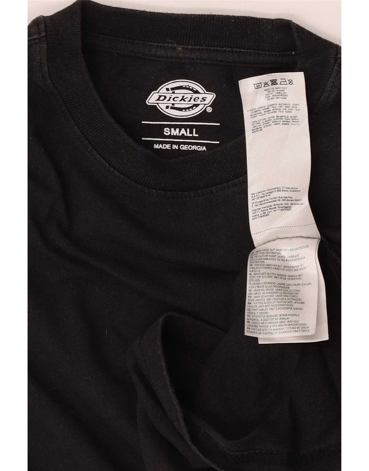 Dickies Mens Graphic Top Manga Longa Pequeno Algodão Preto